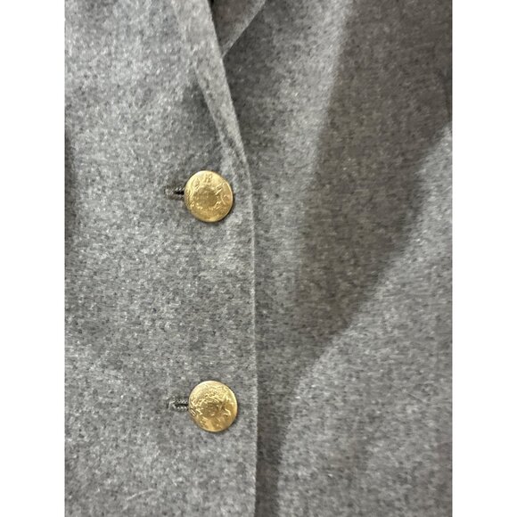 J Crew Mercantile Blazer womens Size 16 Gray Wool Blend Jacket Gold Crest Button - Picture 4 of 9